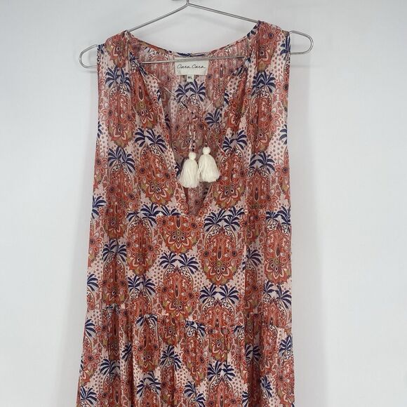 Cara Cara Grace Maxi Sleeveless Palm Medallion Pattern Dress Women's Size M/L - Picture 8 of 9